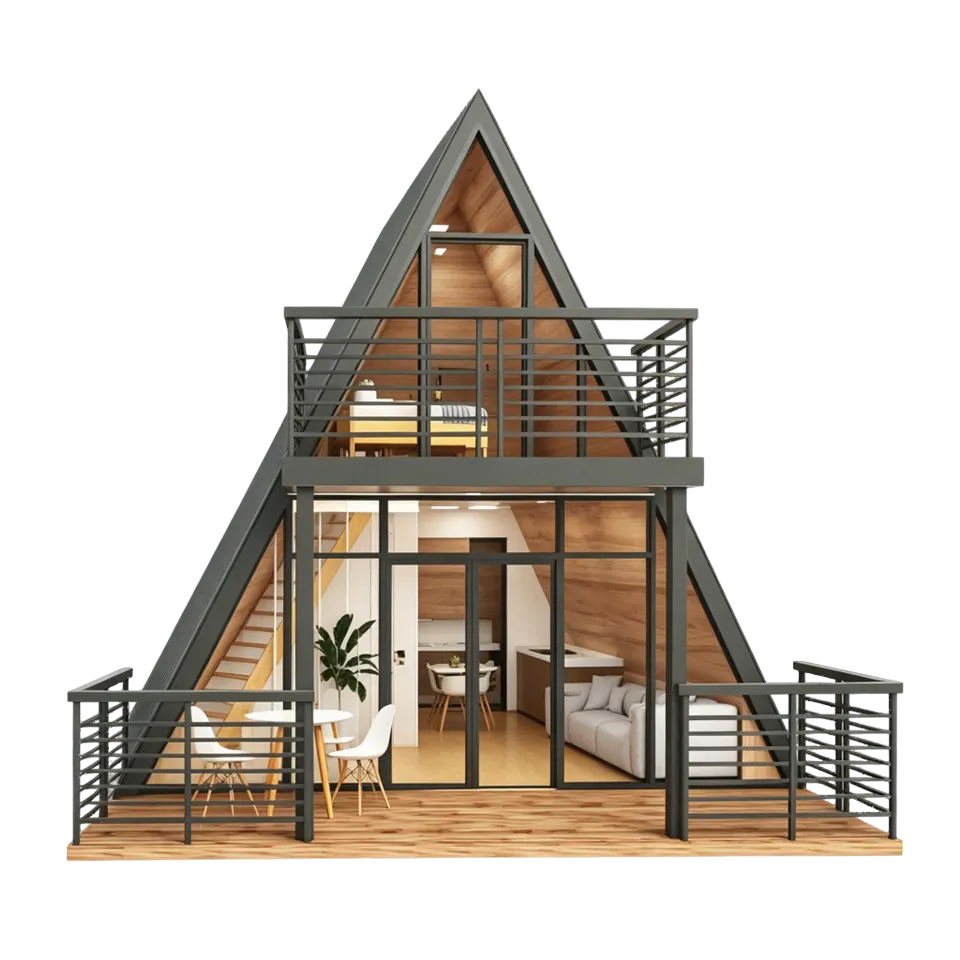 A-Frame House With Front Terrace