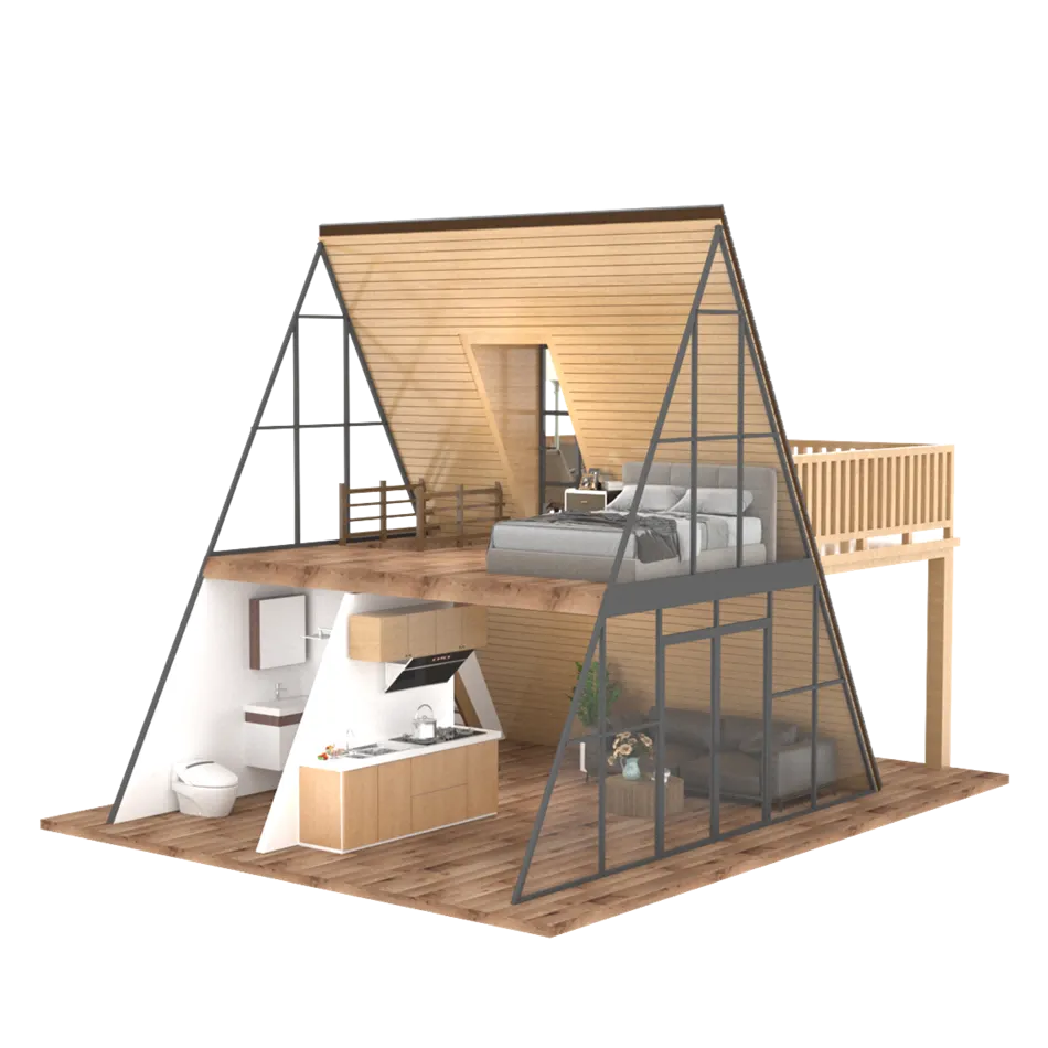 A Type House With Side Balcony high quality